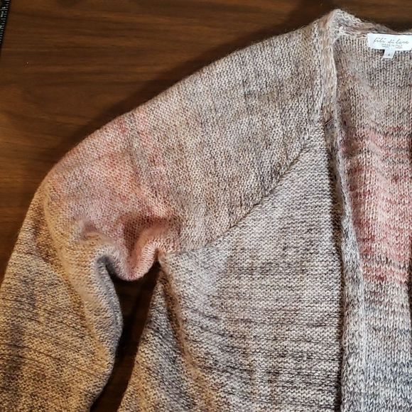 Fili Di Lana Peplum Hem Open Front Cardigan Size L - Picture 3 of 10